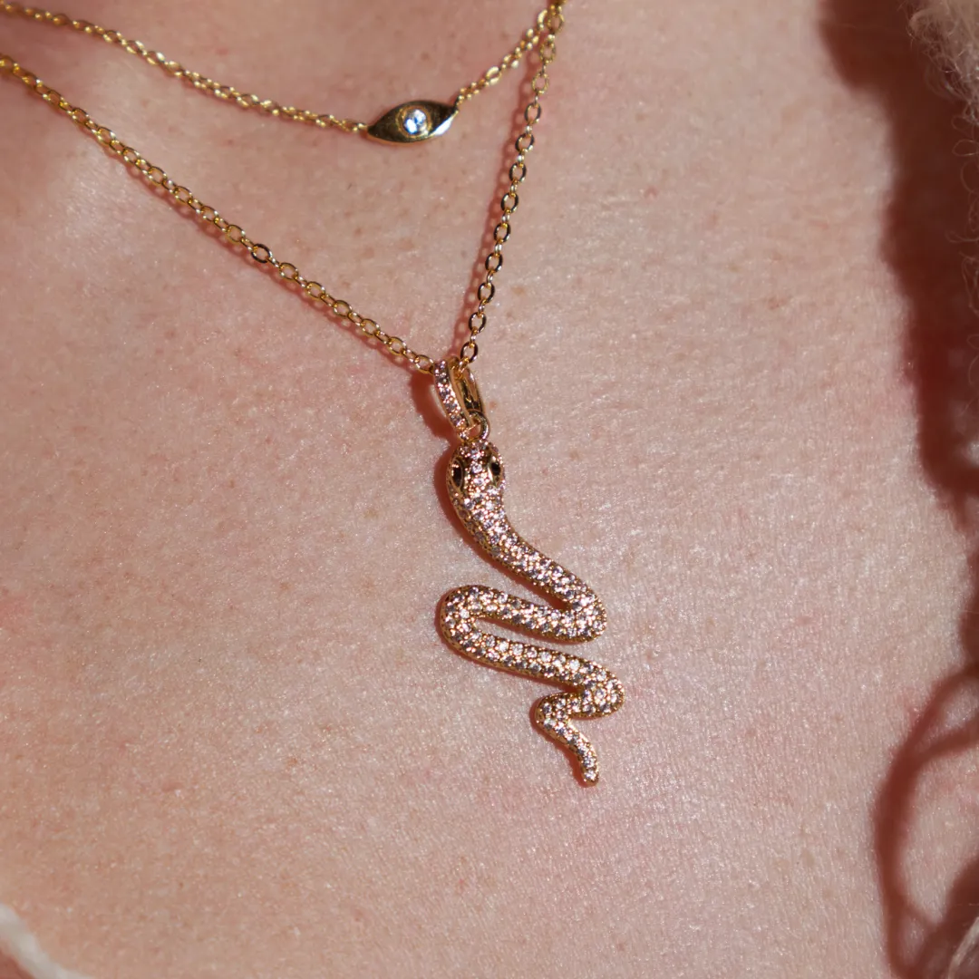 SNAKE CHARM NECKLACE