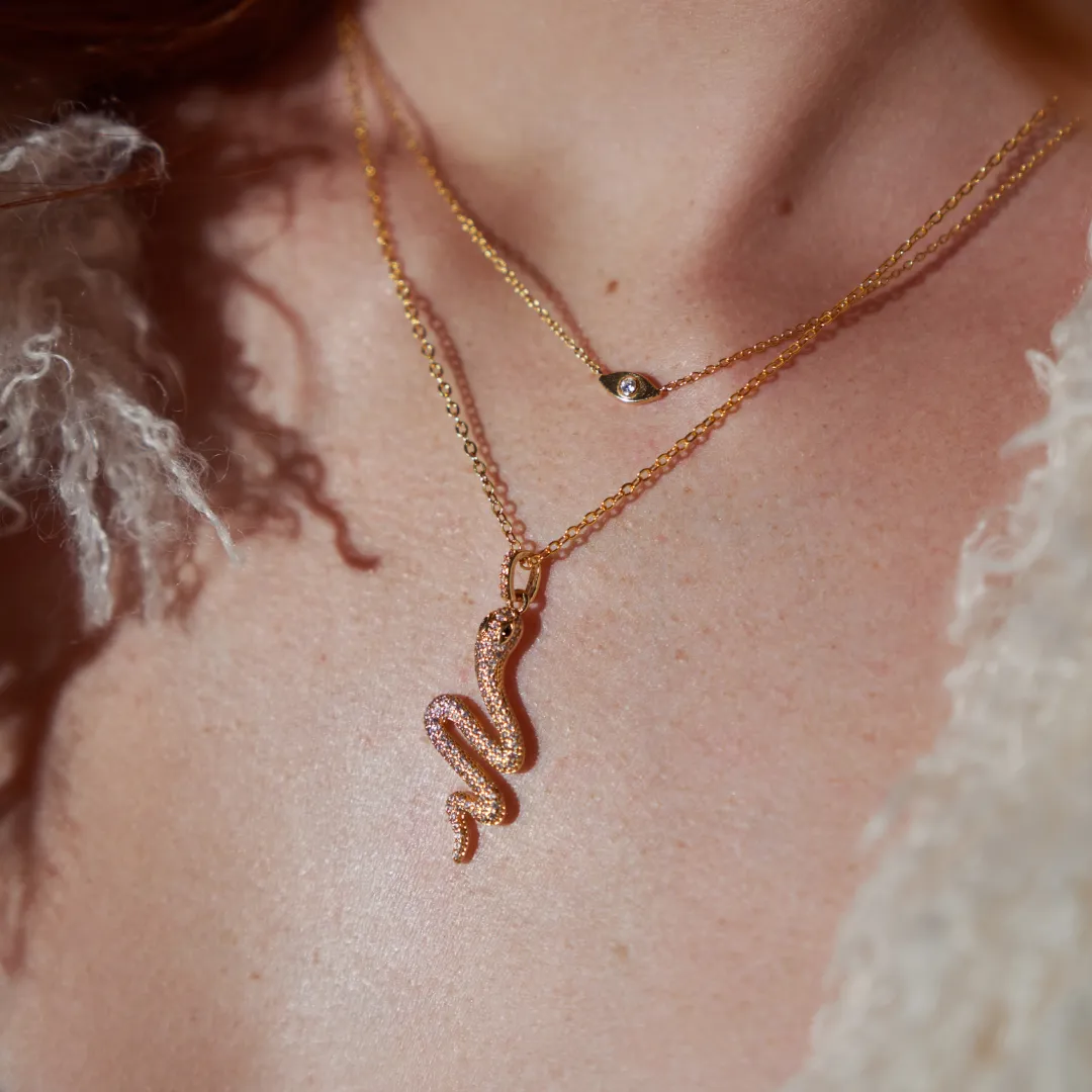 SNAKE CHARM NECKLACE