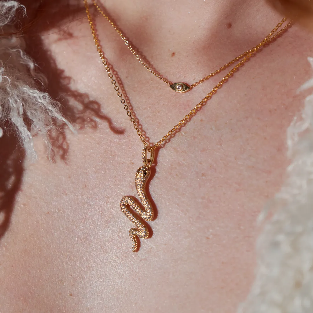 SNAKE CHARM NECKLACE