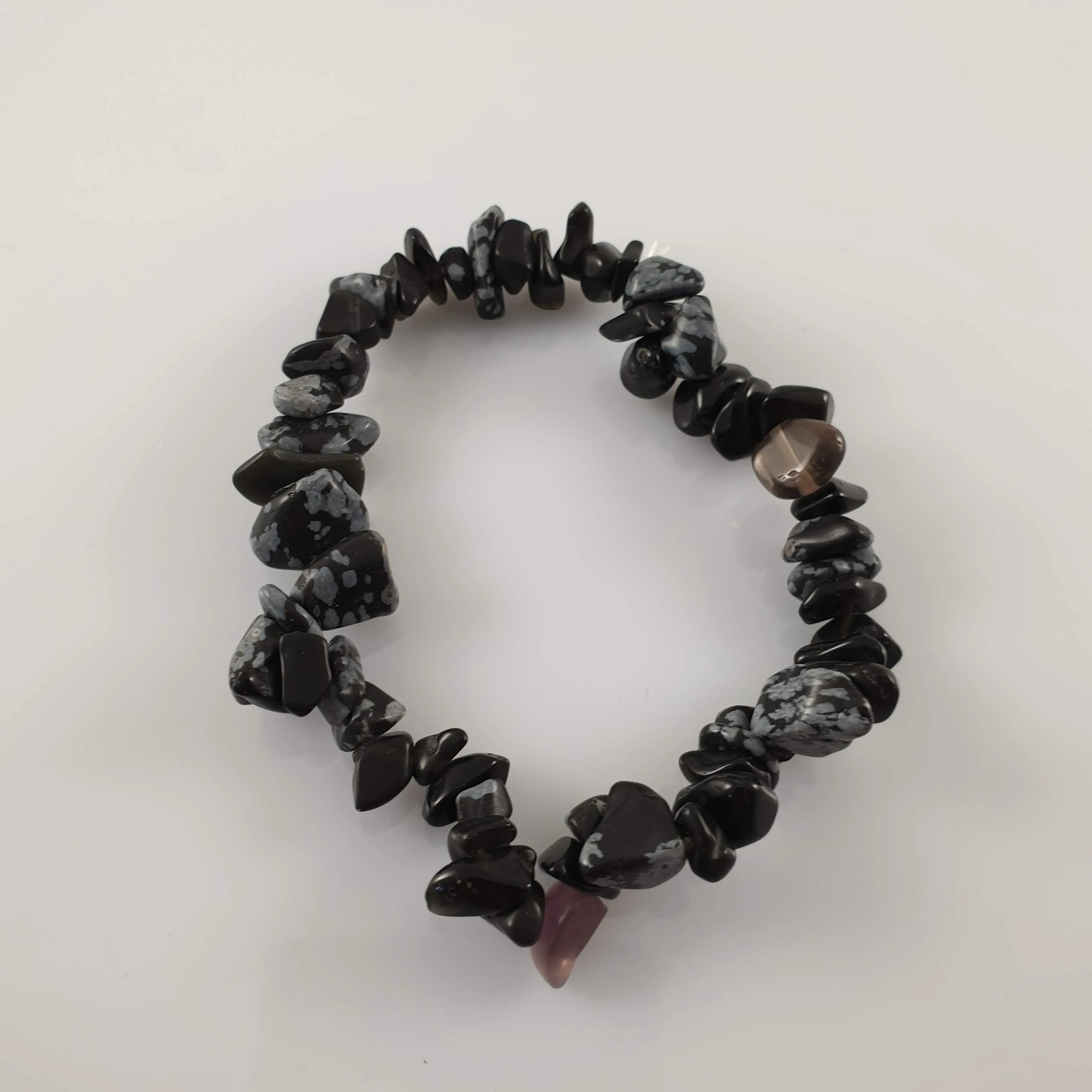 Snowflake Obsidian Chip Crystal Bracelet