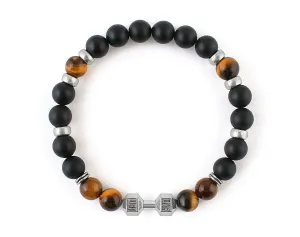 Sports men's bracelet with dumbbell bead