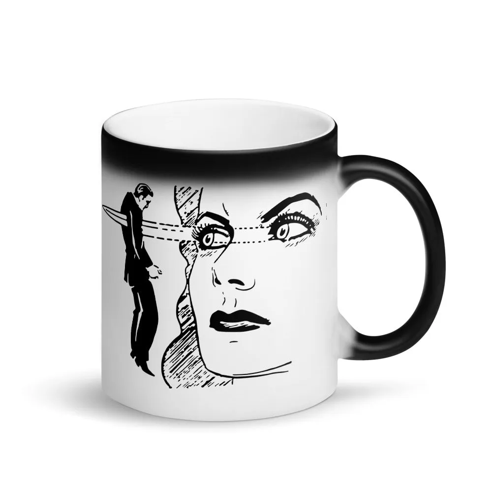 Staring Daggers Matte Black Magic Mug