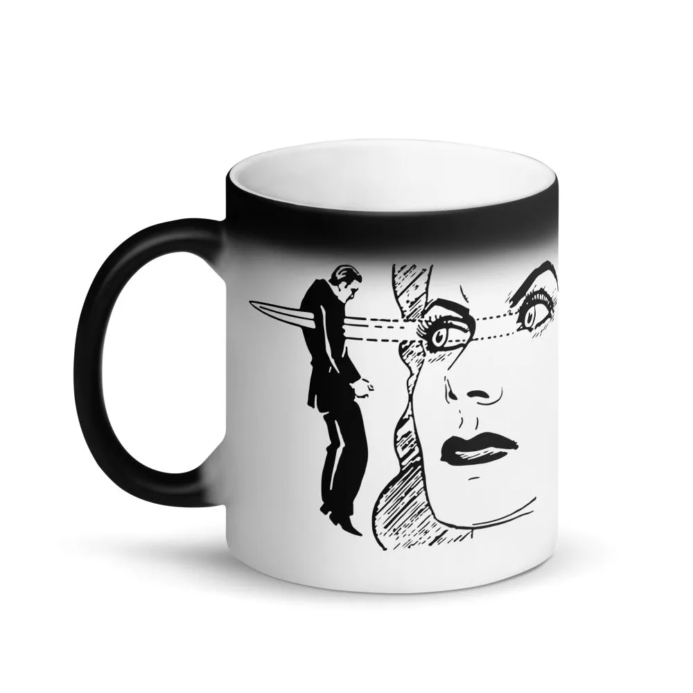Staring Daggers Matte Black Magic Mug