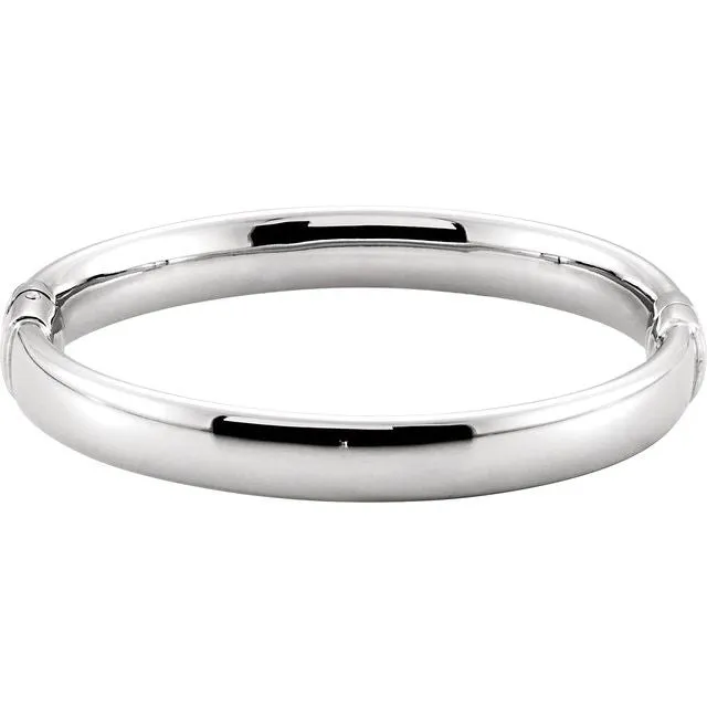 Sterling Silver 9 mm Hinged Bangle Bracelet