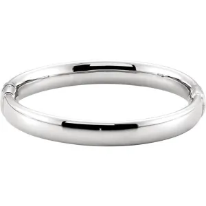 Sterling Silver 9 mm Hinged Bangle Bracelet