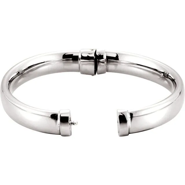 Sterling Silver 9 mm Hinged Bangle Bracelet