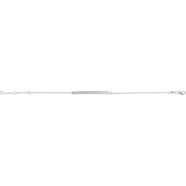 Sterling Silver Engravable Skinny Bar 6 1/2-7 1/2" Bracelet