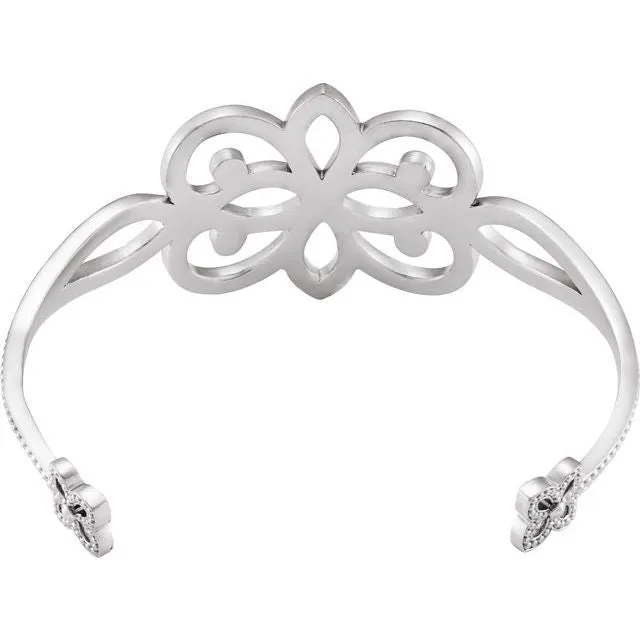 Sterling Silver Granulated Cuff Bracelet