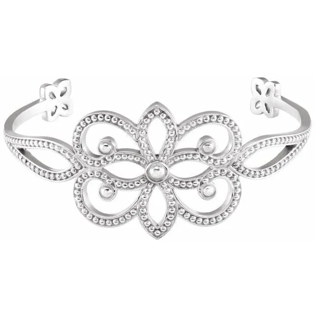 Sterling Silver Granulated Cuff Bracelet