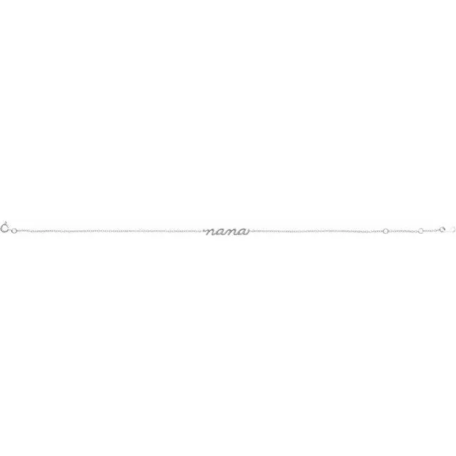 Sterling Silver Lowercase Script Nana Bracelet