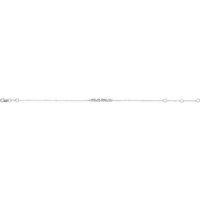 Sterling Silver Mama 6 1/2-7 1/2" Bracelet
