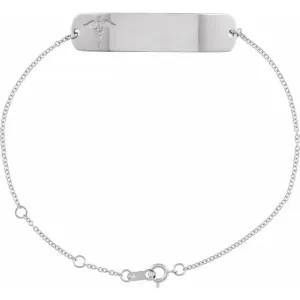 Sterling Silver Medical Identification 6 1/2-7 1/2" Bracelet