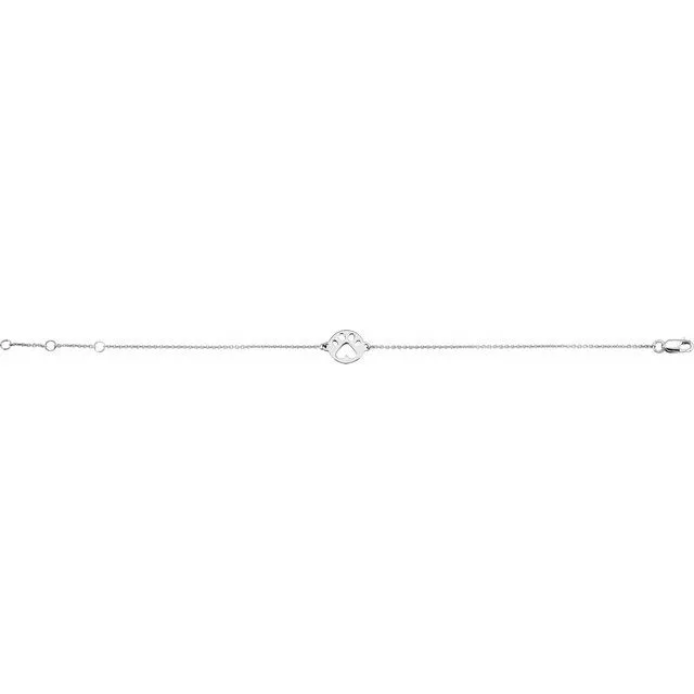 Sterling Silver Paws for Cause 7" Bracelet