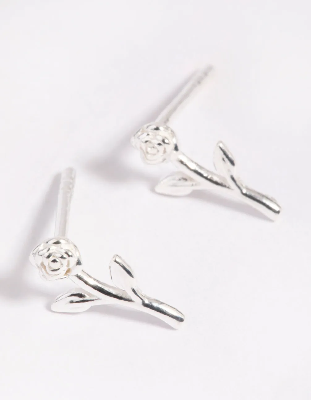 Sterling Silver Rose Stud Earrings