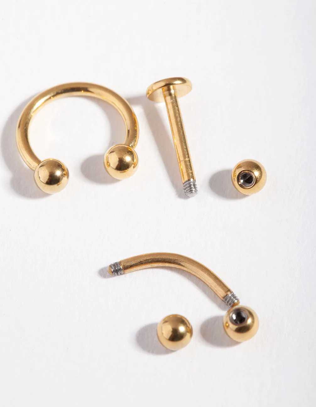 Surgical Steel Gold Mix Piercing Earring Pack