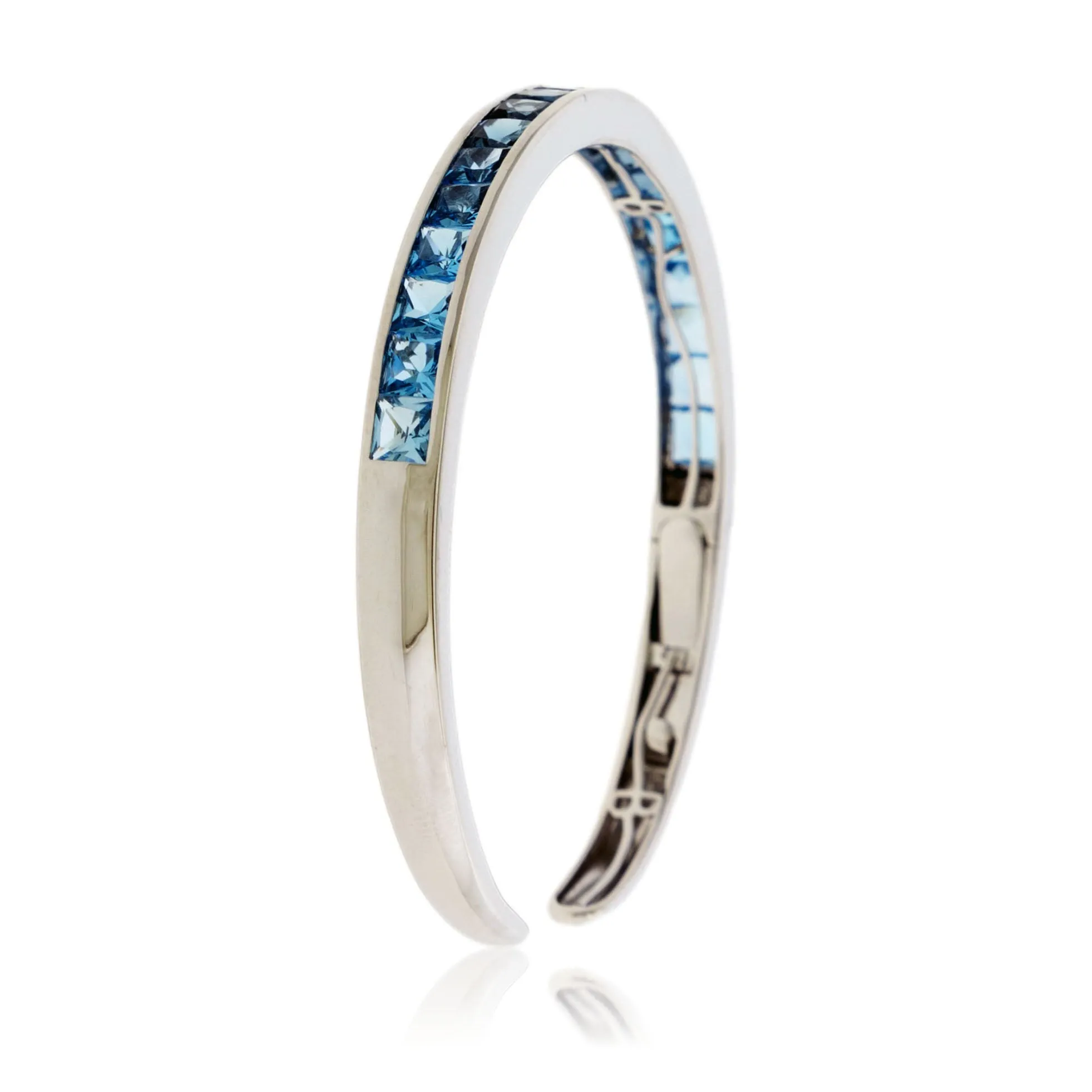 Swiss to London Blue Topaz Gradient Bangle Bracelet