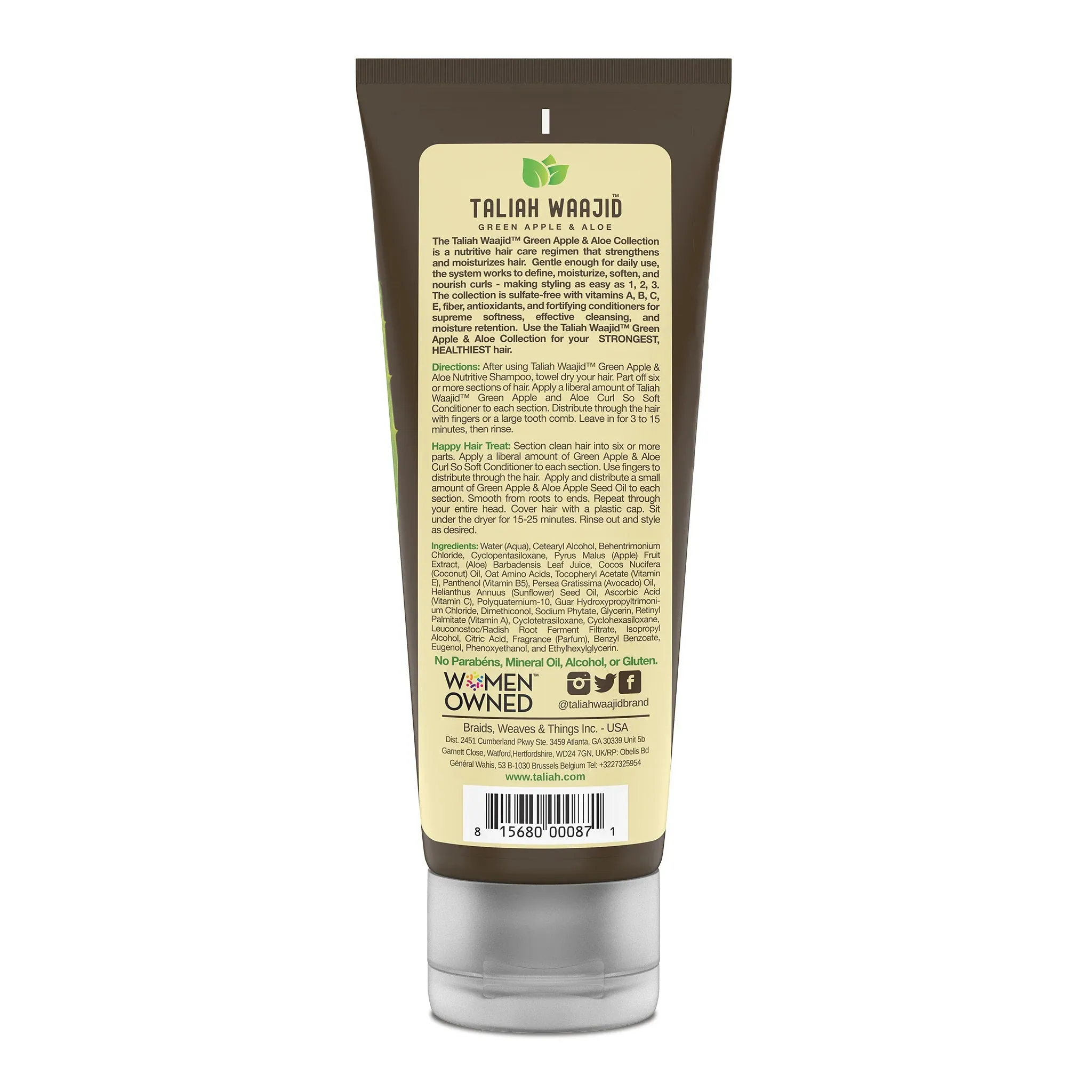 Taliah Waajid Green Apple & Aloe Nutrition Curl So Soft Conditioner 10oz