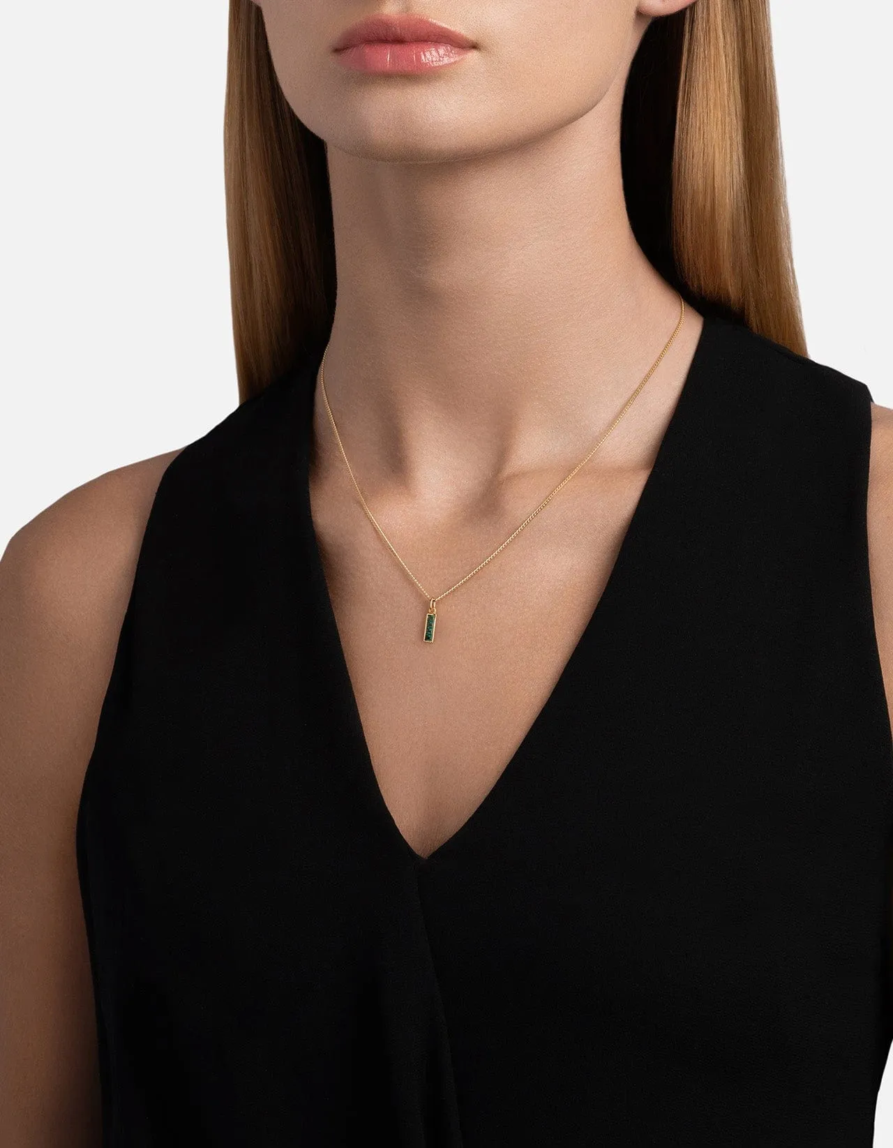 Totem Quartz Necklace, Gold Vermeil
