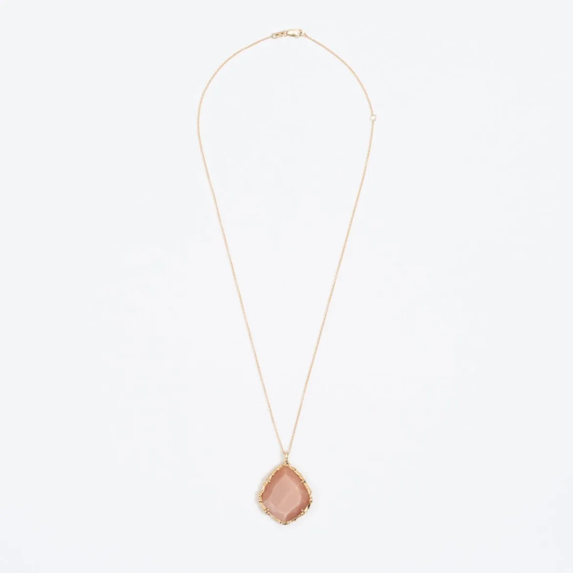 Trapezoid Necklace in Peach Moonstone