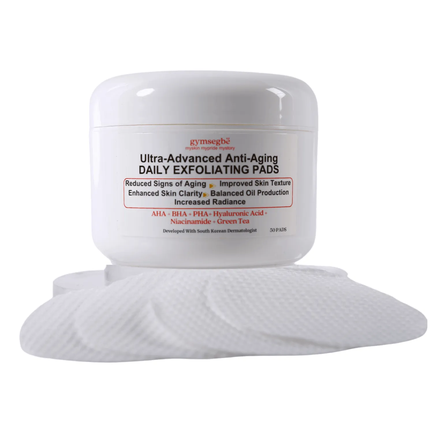 Ultra-Advanced Anti-Aging Daily Resurfacing Pads AHA   BHA   PHA  Hyaluronic Acid   Niacinamide   Green Tea - 3 Pack