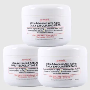 Ultra-Advanced Anti-Aging Daily Resurfacing Pads AHA   BHA   PHA  Hyaluronic Acid   Niacinamide   Green Tea - 3 Pack
