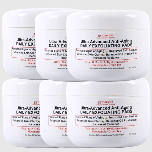 Ultra-Advanced Anti-Aging Daily Resurfacing Pads AHA   BHA   PHA  Hyaluronic Acid   Niacinamide   Green Tea - 6 Pack