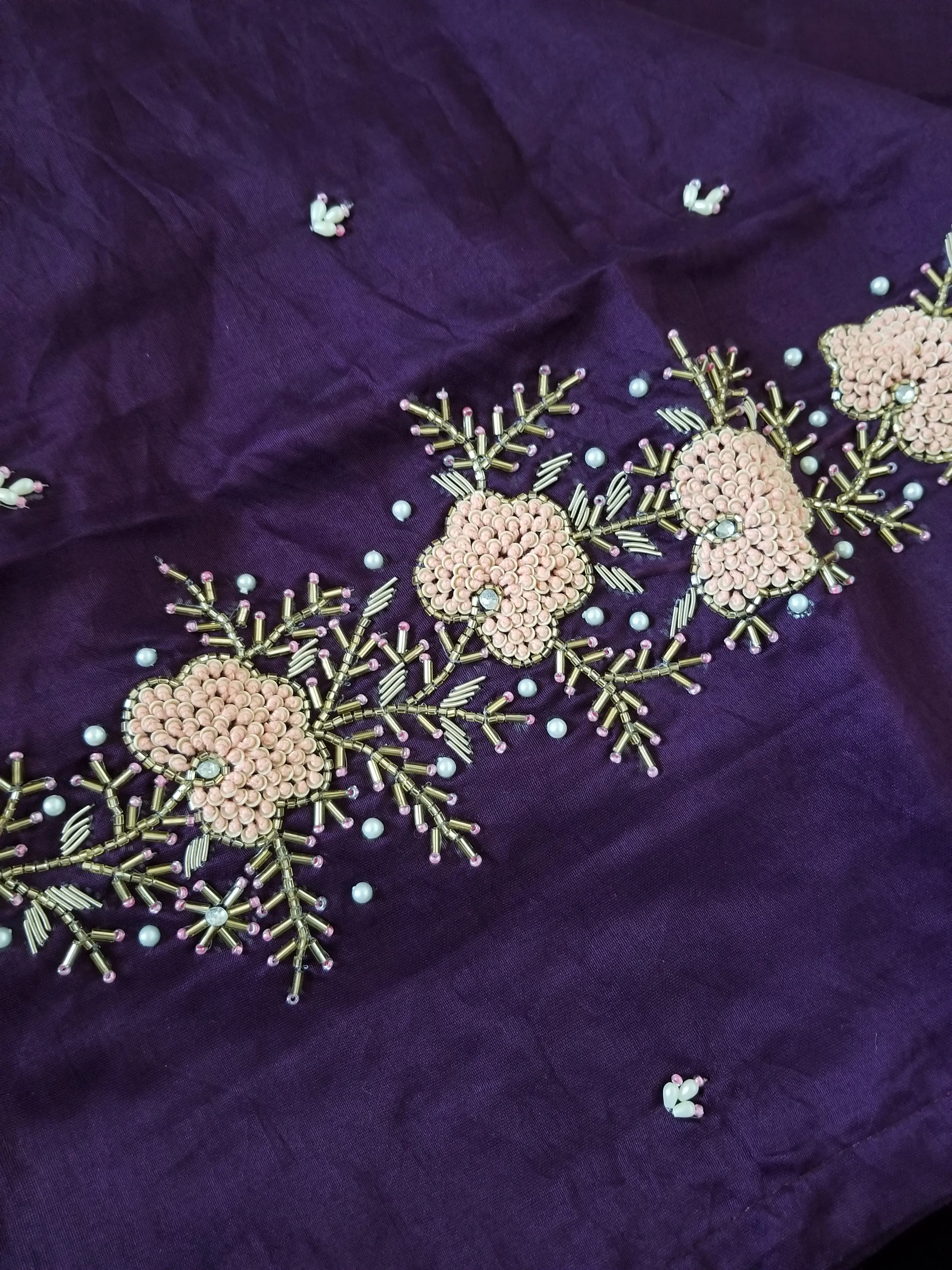 Varsha - NY 1 -Purple pearl work kurti set XXL
