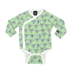 Villervalla | Koala Wrap Over Bodysuit | Soft Pea