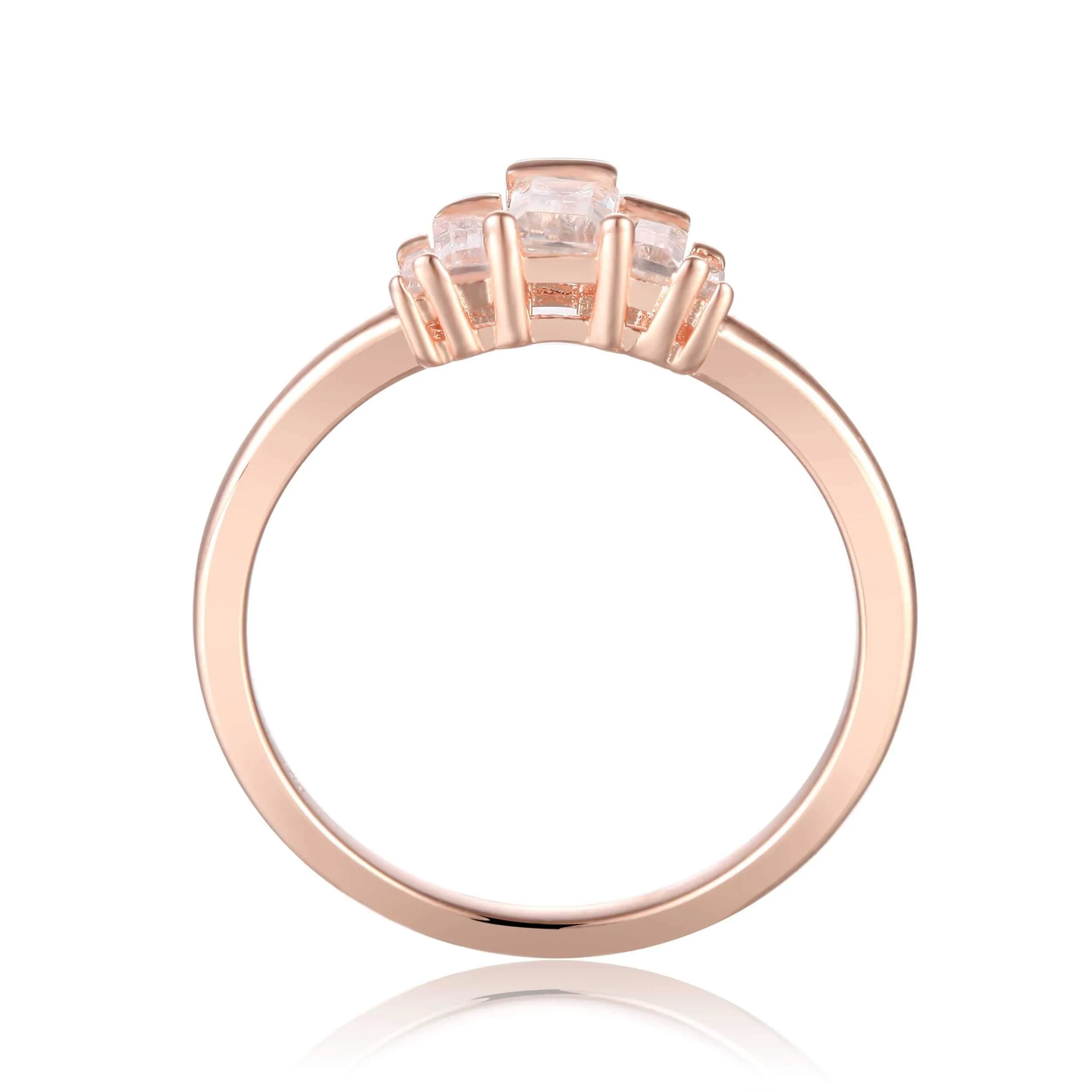 White Topaz Baguette Cluster Ring