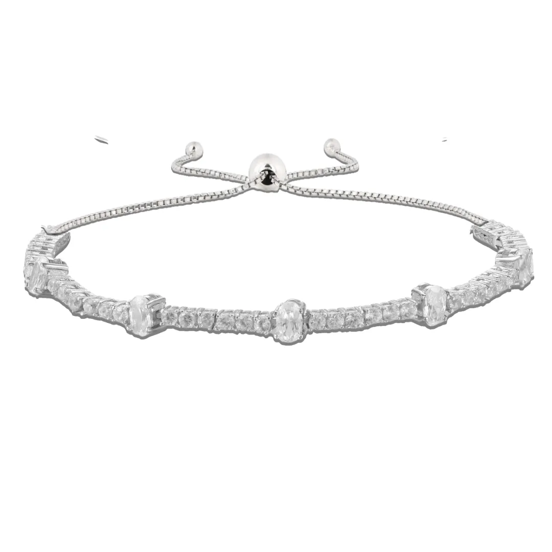 White Zircon Adjustable Bracelet